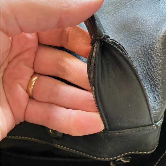 Coach Leather Messenger Bag Briefcase Mens Unisex Large Black Pockets - Picture 14 of 16